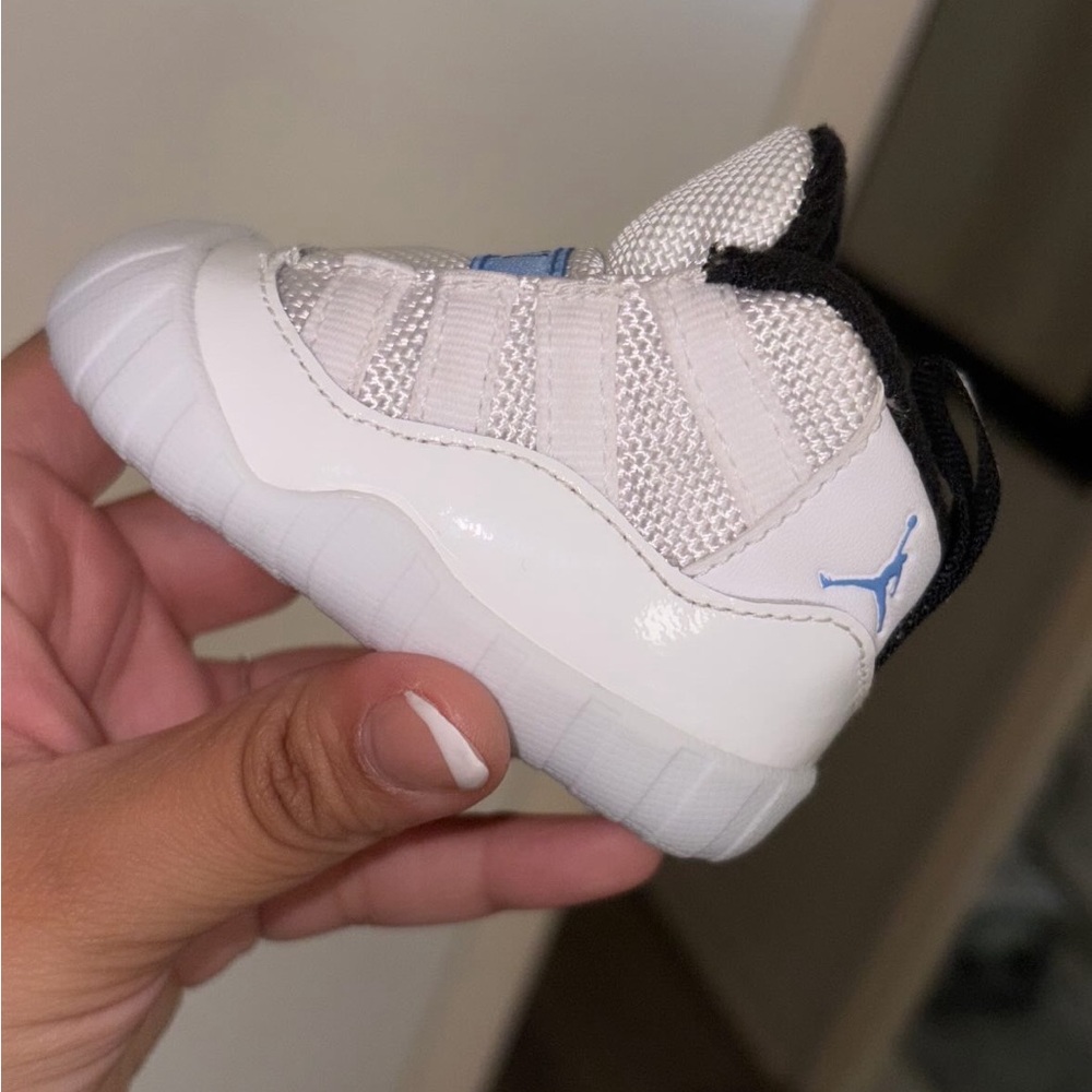 Kids White and Blue Sneakers